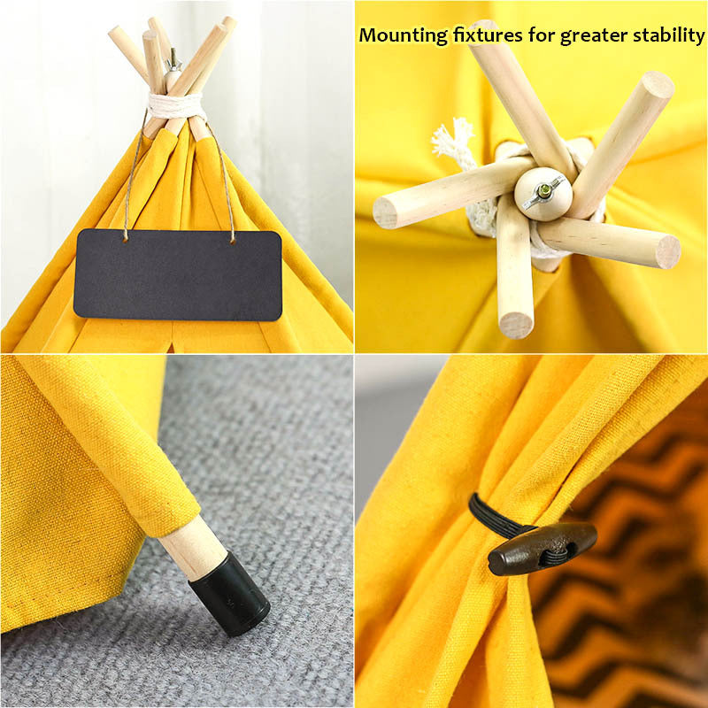 Pet Teepee Tent Bed Portable Washable Dog Indoor Beds With Cushion