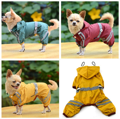 Waterproof Dog Cat Raincoat Reflective Hoodie XS-XXL