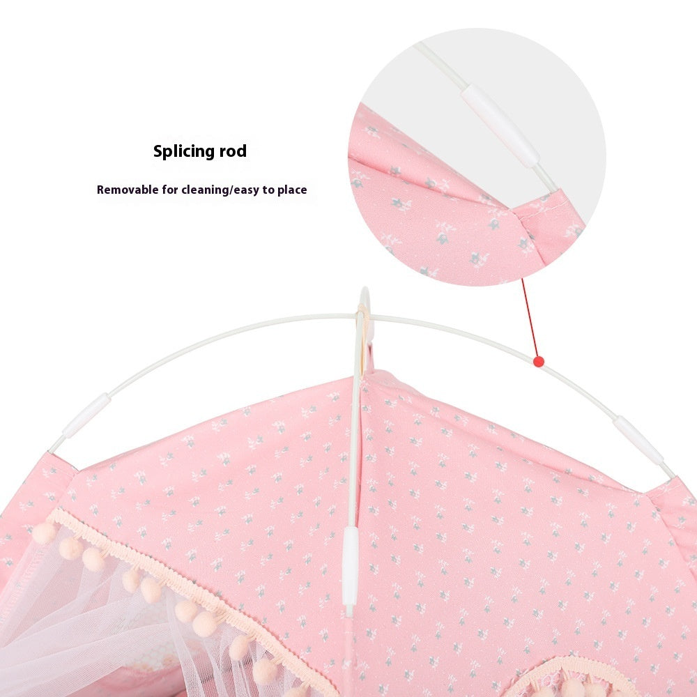 Cat Kennel Summer Semi-closed Foldable Outdoor Pet Tent