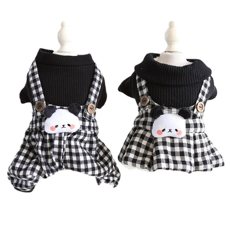 Lesser Panda Star Grid Pet Dog Clothes