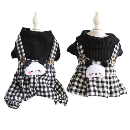 Lesser Panda Star Grid Pet Dog Clothes