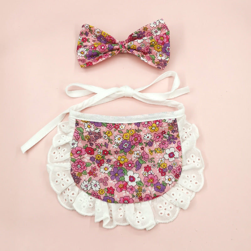 Cat Lace Suit Saliva Towel Princess Style Scarf Bib