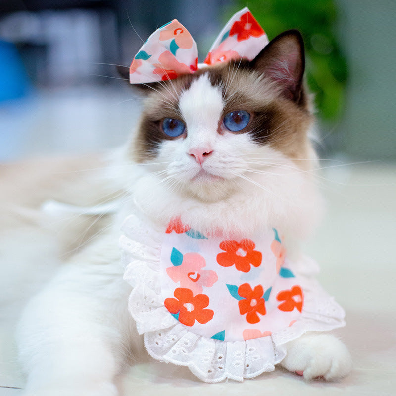 Cat Lace Suit Saliva Towel Princess Style Scarf Bib