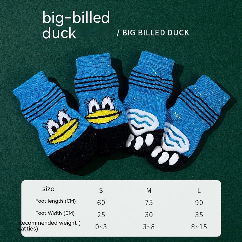 High Quality Non-slip Sole Socks Teddy Corgi Cat 4 Pack