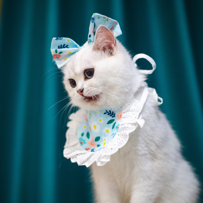 Cat Lace Suit Saliva Towel Princess Style Scarf Bib