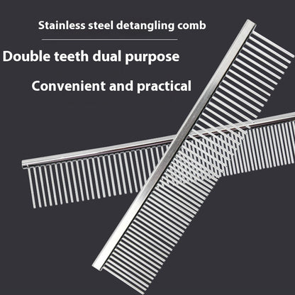 Pet Cat Dog Stainless Steel Straight Comb