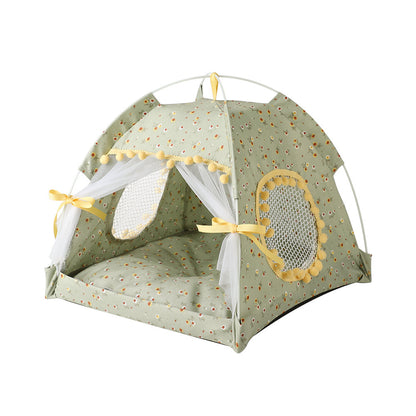Cat Kennel Summer Semi-closed Foldable Outdoor Pet Tent