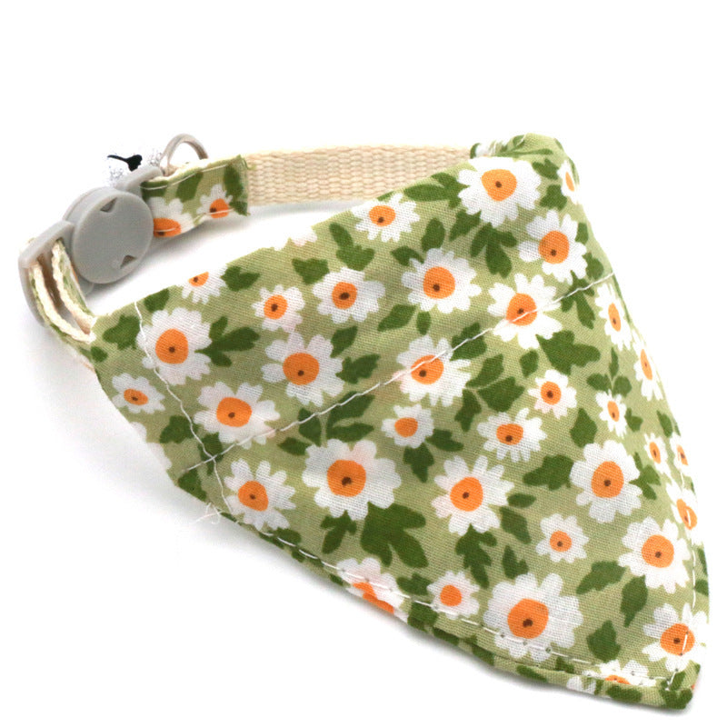 Pet Triangular Scarf Collar Small Floral