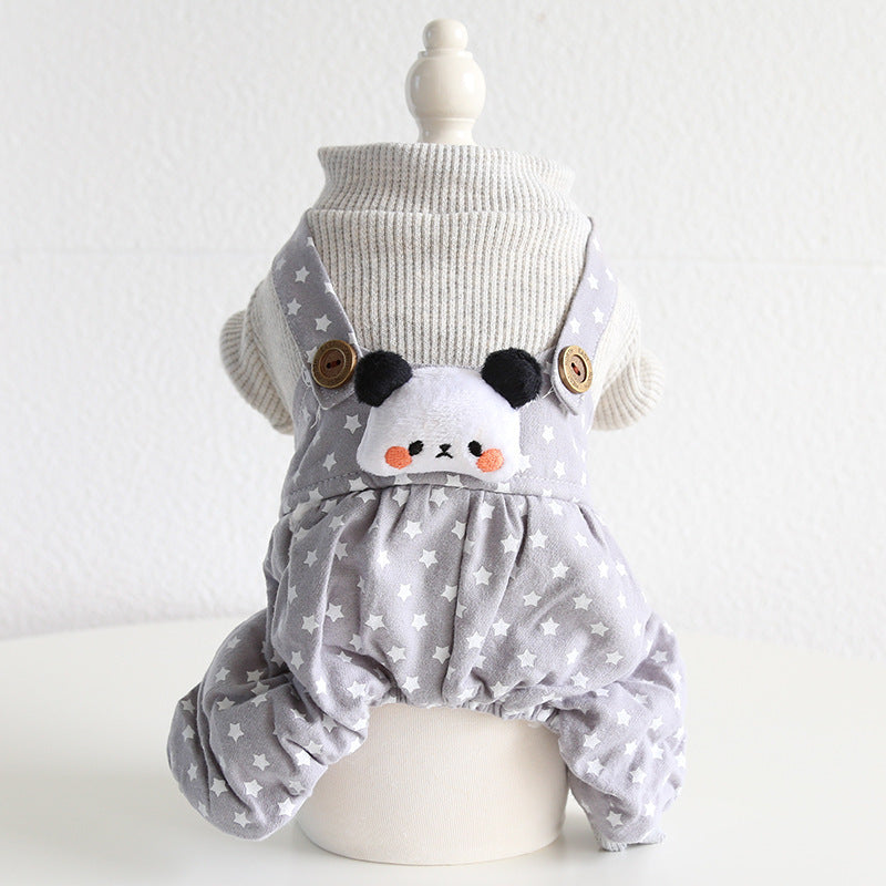 Lesser Panda Star Grid Pet Dog Clothes