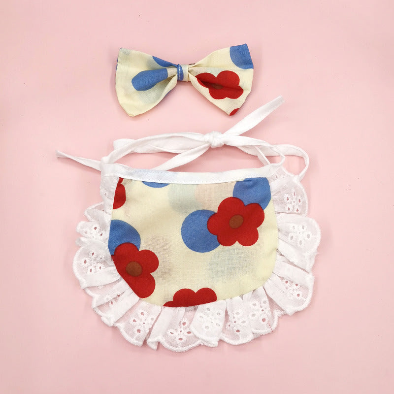Cat Lace Suit Saliva Towel Princess Style Scarf Bib