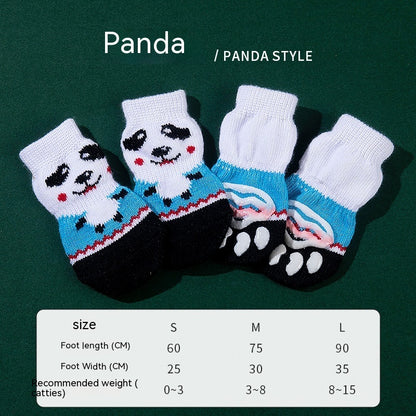 High Quality Non-slip Sole Socks Teddy Corgi Cat 4 Pack