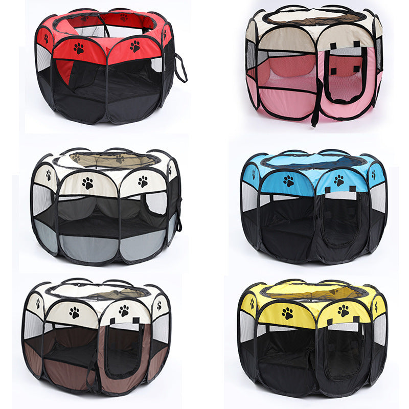 Octagonal Cage Fence Pet Cloth Tent Easy Storage