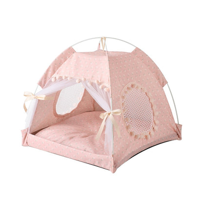 Cat Kennel Summer Semi-closed Foldable Outdoor Pet Tent
