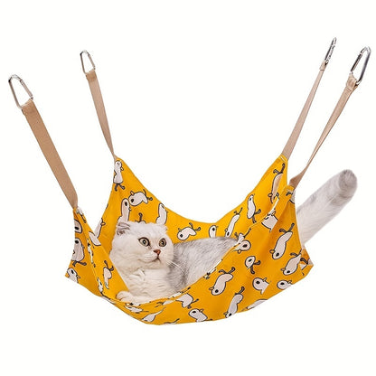 Pet Cotton Hemp Cat Printed Hammock Breathable Swing Hanging Nest Multi-color