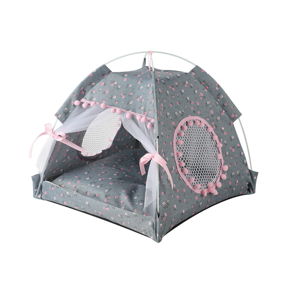 Cat Kennel Summer Semi-closed Foldable Outdoor Pet Tent