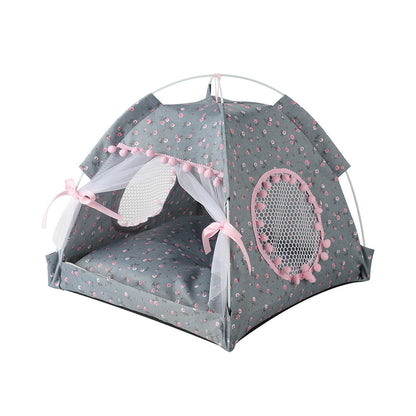 Cat Kennel Summer Semi-closed Foldable Outdoor Pet Tent